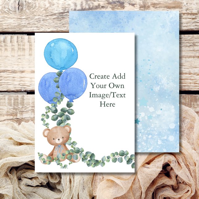 Convite em Branco Adicione Seu Próprio Oh Menino U (Criador carregado)