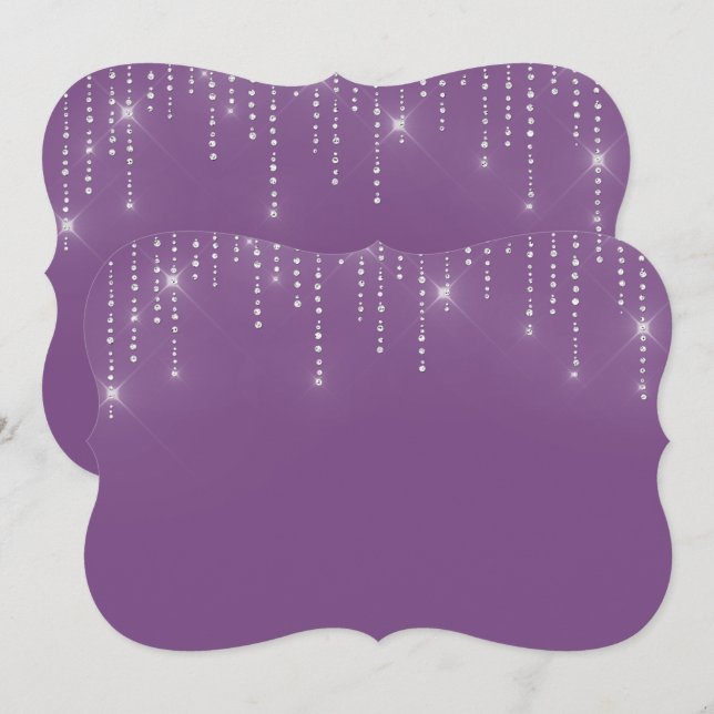 Convite em branco com padrão de brilho (Frente/Verso)