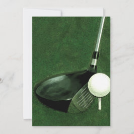 Convite em branco com tema de golfe