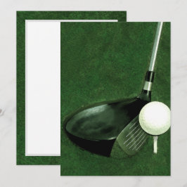 Convite em branco com tema de golfe