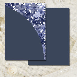 Convite em Branco DIY Arco Azul Marinho Floral