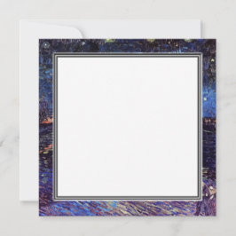 convite em branco, noite estrelada de Van Gogh