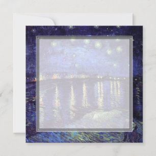 convite em branco, van Gogh noite estrelada