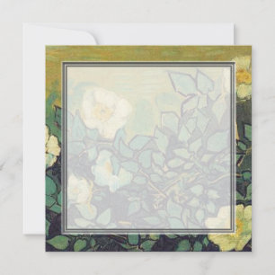 convite em branco, van Gogh Rosas Silvestres