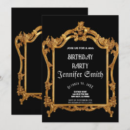 Convite em ouro de aniversário de 40 anos