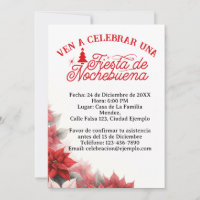 Convite em Português Festa de Natal à Noite