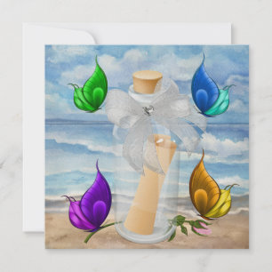 "Convite em uma garrafa" - Convite de praia - SRF