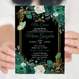 Convite Emerald Green Charra Quinceanera