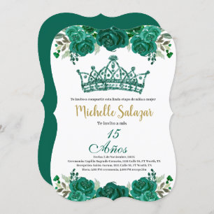 Convite Emerald Green Quinceanera