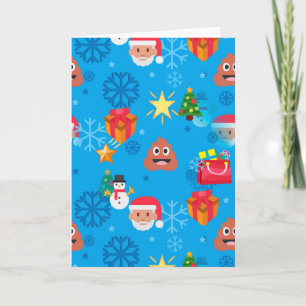 Convite emoji de cocô de natal azul