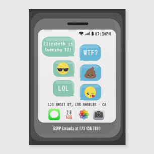 Convite Emoji Festa de aniversário