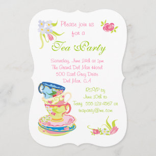 Convite empilhado Victorian do tea party dos copos