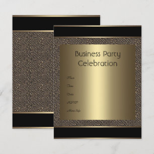 Convite Empresarial Marrom Preto Bronze Seixo
