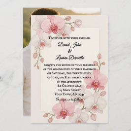 Convite Encantado para Casamento de Fotos Orquídea