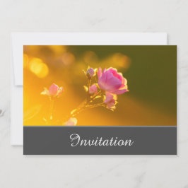 Convite Encantador com Rosa Rosa