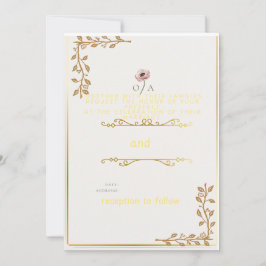 Convite Encantador de Casamento de Simplicidade