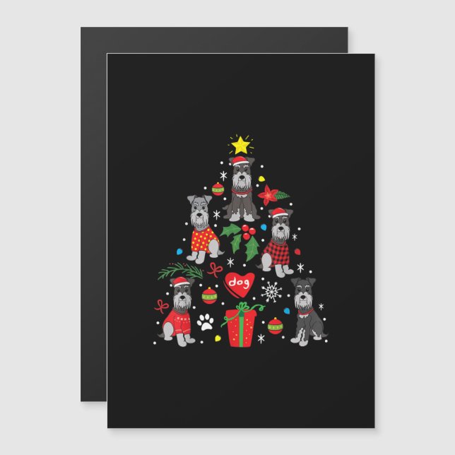 Convite Enfeite de árvore de Natal schnauzer divertido cão (Frente/Verso)