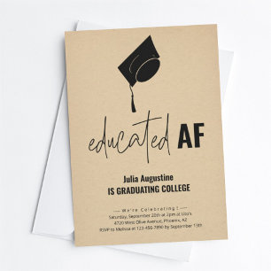 Convite Engraçado à Festa de formatura Educado AF