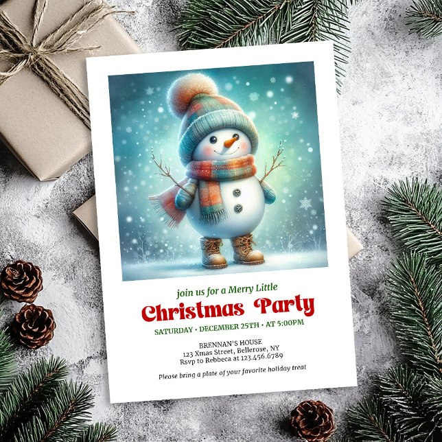 Convite engraçado de boneco de neve convite feriad (Inviting funny snowman invite holiday cheer digital

)