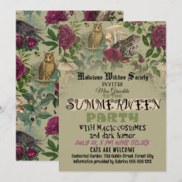 Convite engraçado para festa de bruxa Summerween G