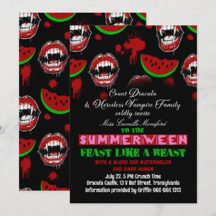 Convite engraçado para Festa de Vampiros do Summer