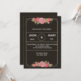 Convite Envelope Personalizado Preto Chic