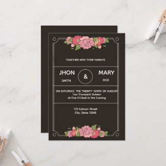 Convite Envelope Personalizado Preto Chic