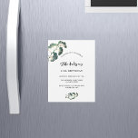 Convite Escrito branco de verde de aniversário elegante lu<br><div class="desc">Frente: um fundo branco-na moda decorado com folhas simples de ginkgo ouro. Personalize e adicione seu nome e detalhes da festa.</div>