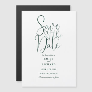 Convite Escrito Moderno Emerald Green Casamento Salva A Da