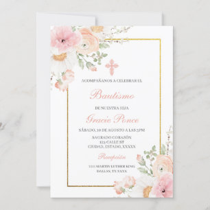 Convite Espanhol para Batismo de primavera