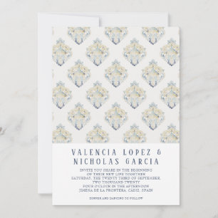 Convite Espanhol para Casamento de Azulejos