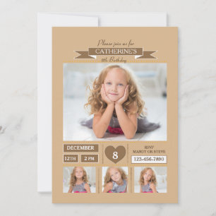 Convite especial da foto do aniversário