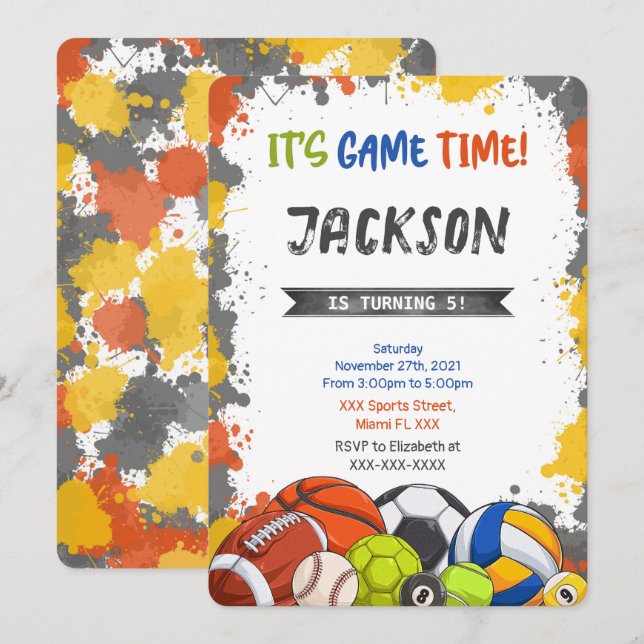 Convite Esportivo (Frente/Verso)