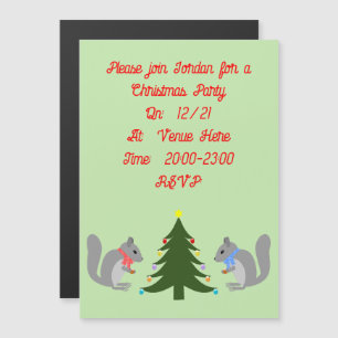Convite Esquilos Decorantes de Árvore de Natal Personaliza