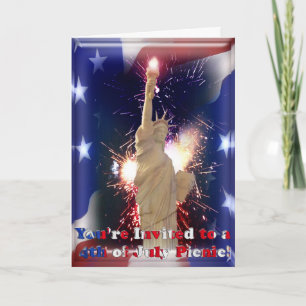 Convite Estátua da Liberdade, Fogos de Artifício e Bandeir