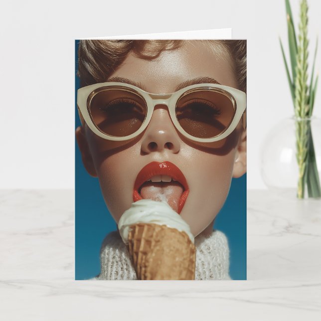 Convite Estilo de Sorvete de Verão Negrito (Frente)