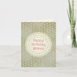Convite Estilo de Vintagem Desvanecido Rosa Doily Green Da