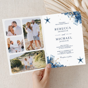 Convite Estrela do Mar da Marinha Náutica Casamento Código