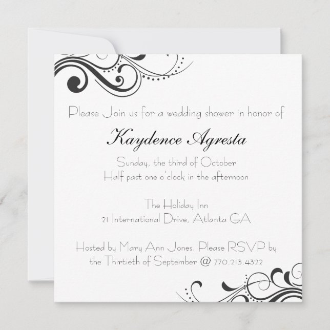 Convite eterno do chá de casamento do amor (Frente)