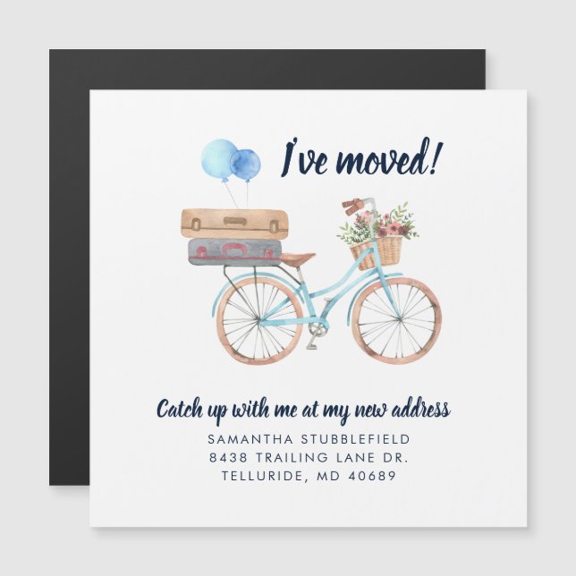 Convite Eu movi o Boho movendo o anúncio do endereço resid (Frente/Verso)