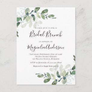 Convite Eucalyptus Bridal Brunca Elegante