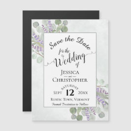 Convite Eucalyptus e Lavanda Rustic White salvam a data