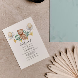 Convite Eucalyptus para Chá de fraldas de Urso de 