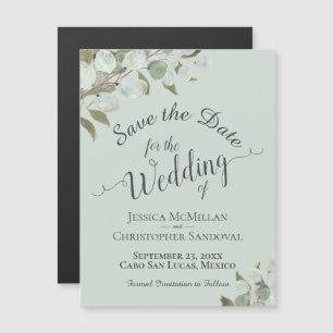 Convite Eucalyptus Wedding Save the Date Calliographic Min