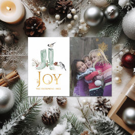 Convite Evergreen - Foto de Natal do Wintertide Woodland