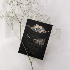convite exclusivo para o casamento floral negro de