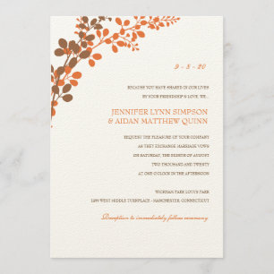 Convite Exquisite Vines (Bronze e Laranja)