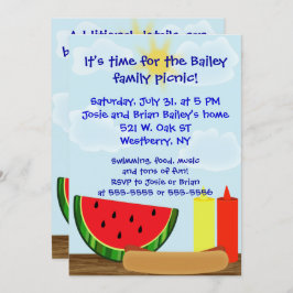 Convite exterior do Cookout - frente e verso