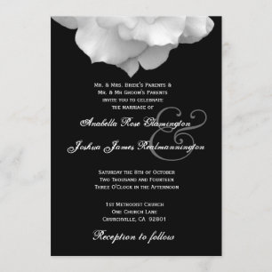 Convite F200 De Casamento De Pétalas De Rosa BRANC