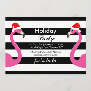 Convite Fa la la Flamingo Holiday